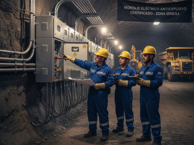 Montaje eléctrico antiexplosivo certificado para zona minera